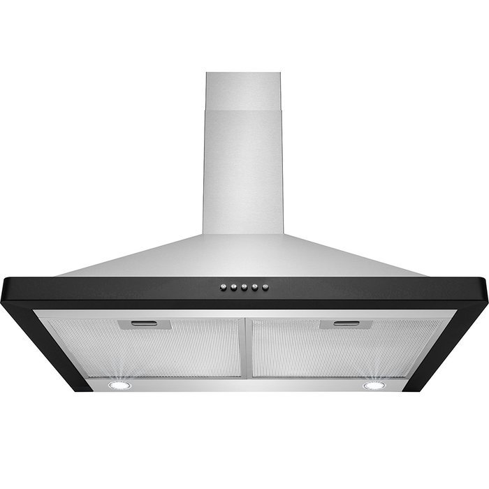 Perfetto Kitchen and Bath 30" Convertible Wall Mount Range Hood in Stainless Steel with Black Trim, LEDs and Push... N7
