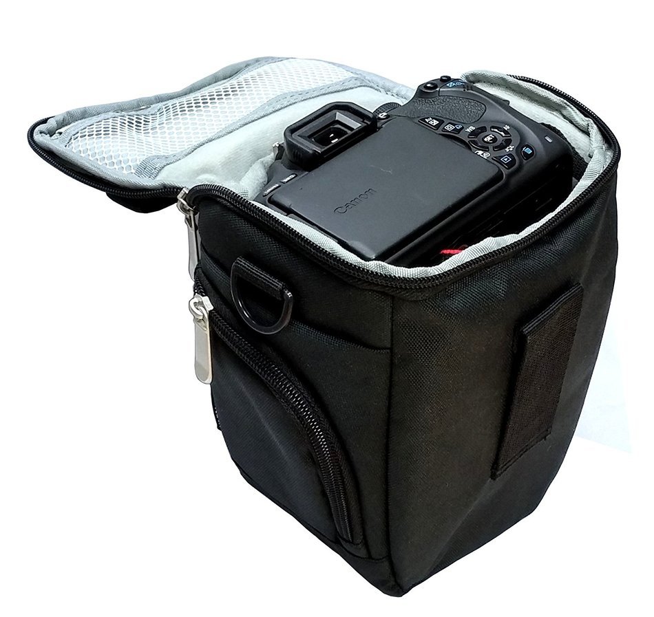 Navitech Black Digital Camcorder Case Bag Compatible With Canon Vixia HF W10 With Belt And Shoulder Strap
