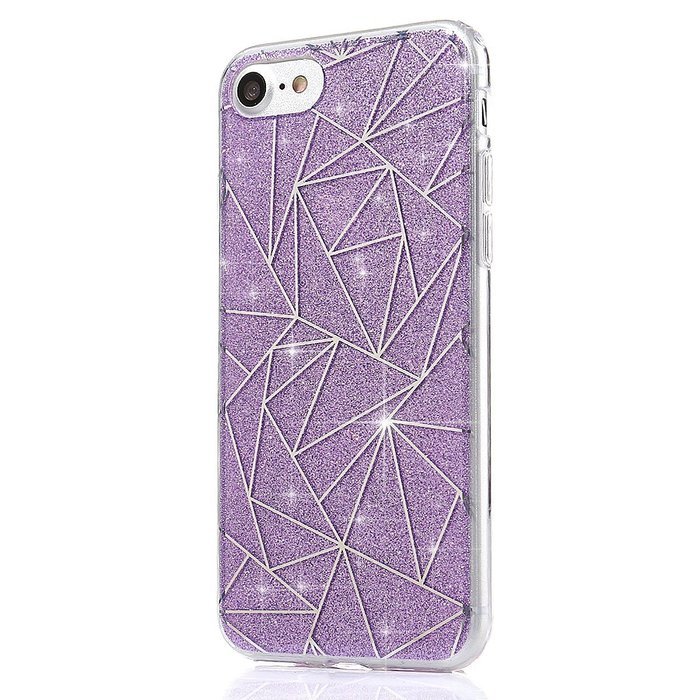 iPhone 7 Case,iPhone 7 Bling Glitter TPU Case,PHEZEN Geometric Pattern Shiny Sparkling Glitter Flexible Soft Rubber... N3