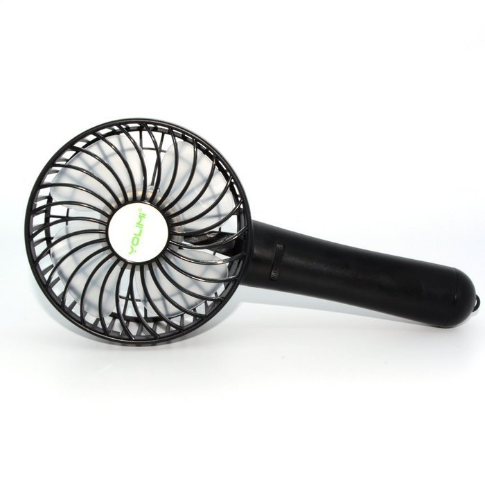 LIPPO Household USB Fan Portable Summer Cooling Fan 2-way Powered Convenient Mini Cooler (Palm-Leaf 183, Black) N12