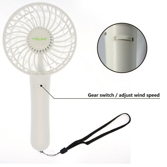 LIPPO Household USB Fan Portable Summer Cooling Fan 2-way Powered Convenient Mini Cooler (Palm-Leaf 183, Black) N14