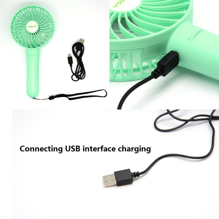 LIPPO Household USB Fan Portable Summer Cooling Fan 2-way Powered Convenient Mini Cooler (Palm-Leaf 183, Black) N17