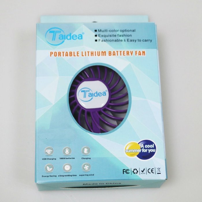 Lcyyo@ Taidea UF-TDF01 Mini Portable Mute USB 18650 Rechargeable Battery Fan Table Fan with LED Light for Home... N2