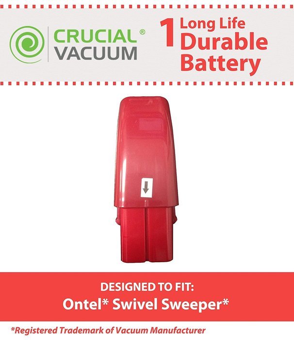 Crucial Vacuum High Capacity Red Vacuum Battery Fits Ontel Swivel Sweeper G1 & G2; Compare to Part # RU-RBG; Designed... N4