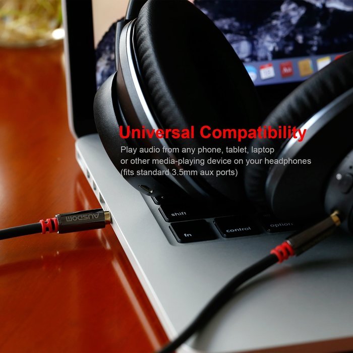 AUSDOM 3.5mm Premium Auxiliary Audio Cable Male to Male for All 3.5mm-Enables Devices,iPhones,iPads,iPods,Car... N6