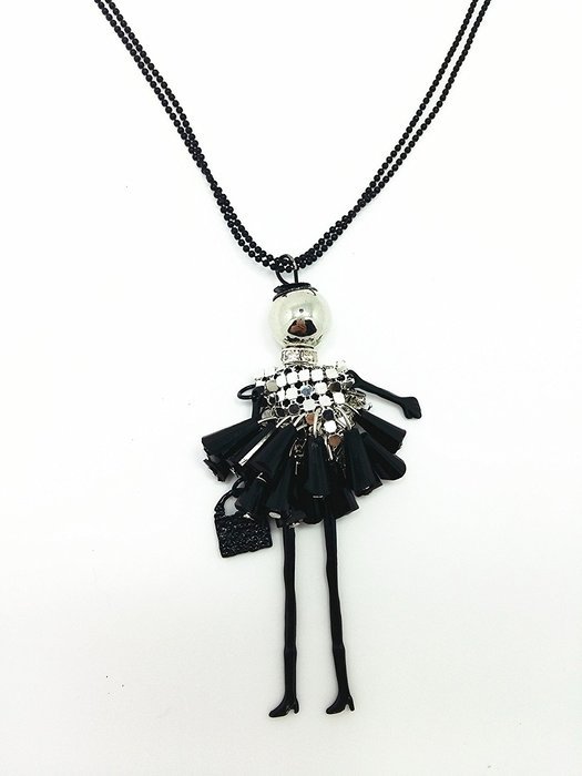 QTMY Cute Tassel Hsequins Long Necklace Jewelry Choker Collar Pendant Charm N2