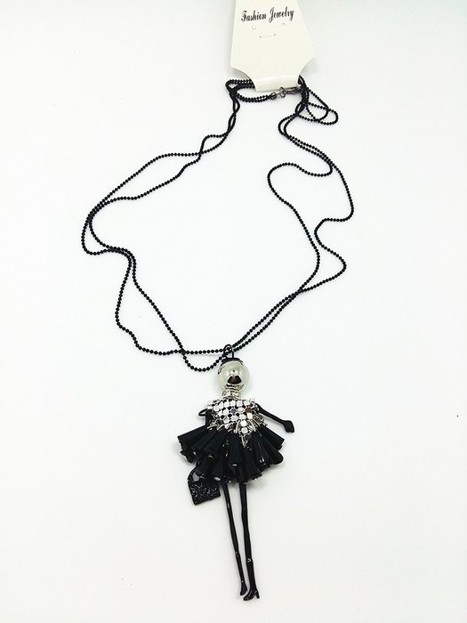 QTMY Cute Tassel Hsequins Long Necklace Jewelry Choker Collar Pendant Charm N4