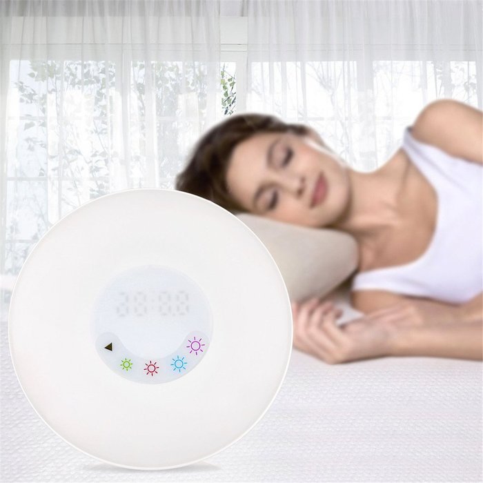 Seetru Wake-Up Sunrise Simulation Alarm Clock Night Light Bedside Mood Lamp with Nature Sounds, FM Radio and USB... N7