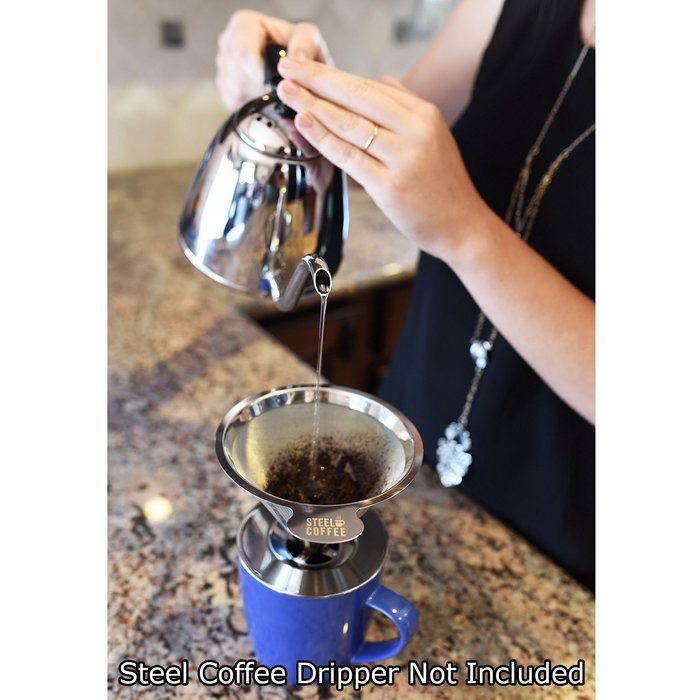 Steel Coffee Pour Over Kettle for Coffee and Tea Premium 18/10 304 Stainless Coffee Maker for Camping Stove Top... N7