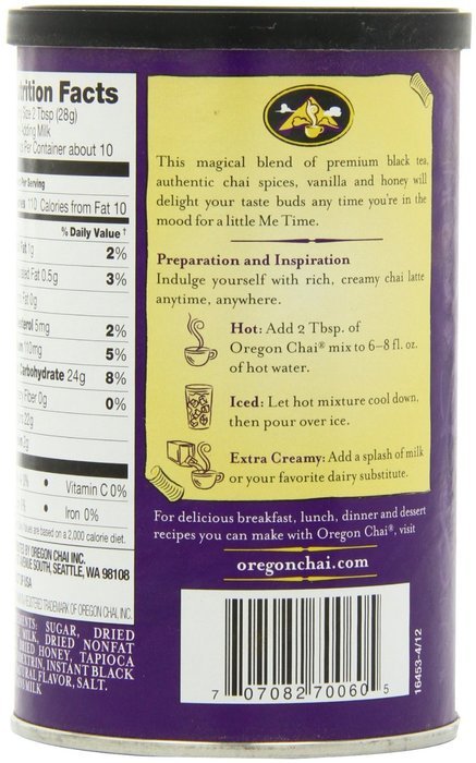 Oregon Chai Original Chai Tea Latte Powdered Mix, 10-Ounce Containers (Pack of 6) N6
