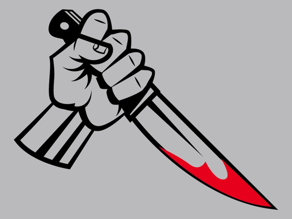 Painted a bloody knife in hand free image download