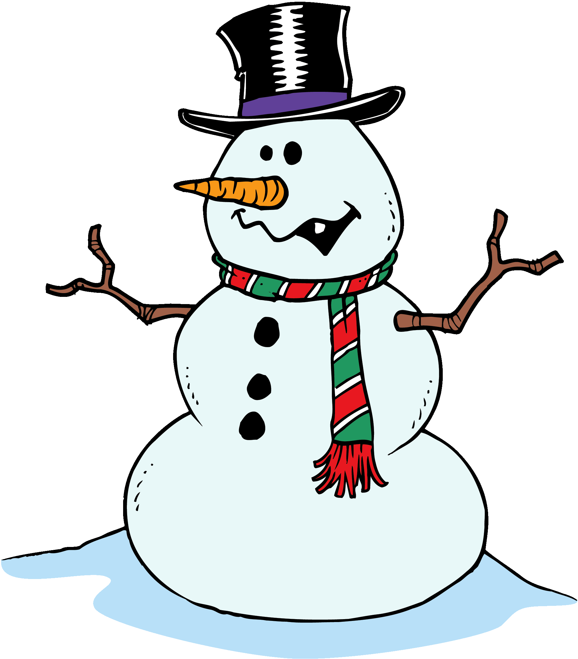 Winter Snowman Clip Art Drawing Free Image Download 