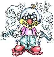 Evil Killer Clown Tattoo Drawings