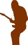 orange guitarist silhouette