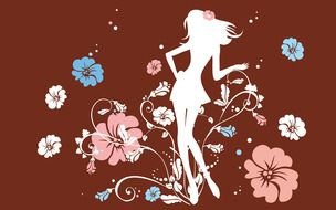 Clip art of girl and flowers