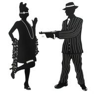 1920s Silhouettes Gangster Scene