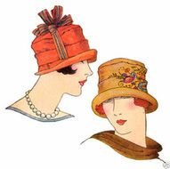 Victorian fashion, ladies Hats, drawing