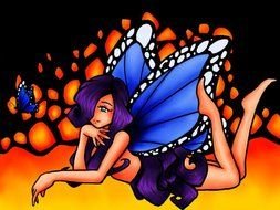 Vlinder Fairy Wallpaper drawing