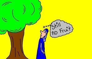 clipart of the waiting for fruits woman