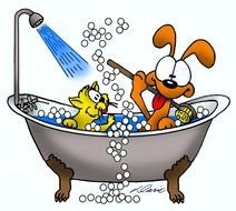 Dog In Tub Clip Art N2