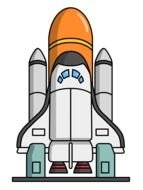 Cartoon space rocket clipart