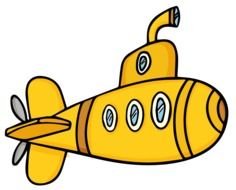 yellow submarine on a black background
