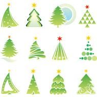 Abstract green Christmas Tree drawing