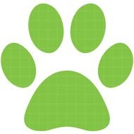Green Paw Print Clip Art N2