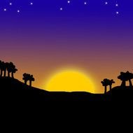 drawing of sunset