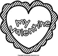 Black And White Valentine Clip Art N2