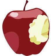 Ä°llustration of bited apple