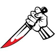 Clip art of Bloody Knife in a hand