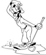 clipart of the Goofy is playing golf