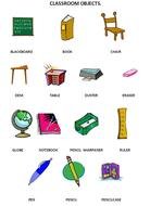 Colorful classroom objects clipart