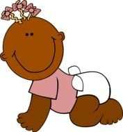 African American Baby Girl Clip Art N5