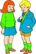 girl and boy as a cartoon character