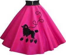 pink skirt with painted black poodle