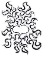 drawn of a heart on fire