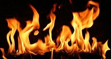 banner with fire flames