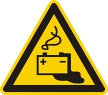 Battery Hazard Warning Sign
