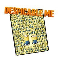 inscription "Despicable Me" with minions for clipart