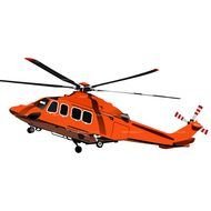 red helicopter on a white background