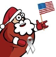 Santa with american flag as illustration