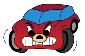 angry Red Cartoon Car