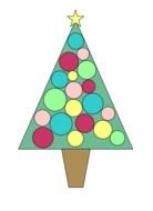 Beautiful colorful cartoon Christmas Tree clipart