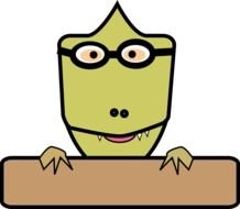 cartoon alligator in glasses