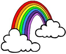 Rainbow and clouds Clip Art drawing