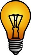 drawing of a yellow incandescent lamp