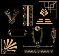 50 Art Deco Elements Digital Set 1 Clip Clipart