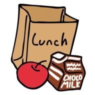 drawn lunch and paper bag